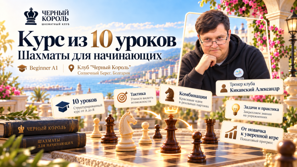 Курс Бигинер, Шахматный Клуб Черный Король. Солнечный Берег, Болгария