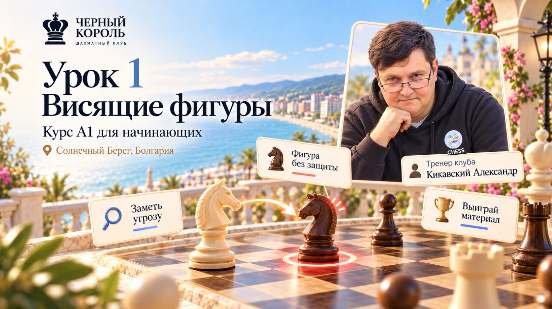 Урок 1 Висячие фигуры — шахматный клуб Чёрный Король, Солнечный Берег, тренер Кикавский Александр